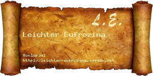 Leichter Eufrozina névjegykártya